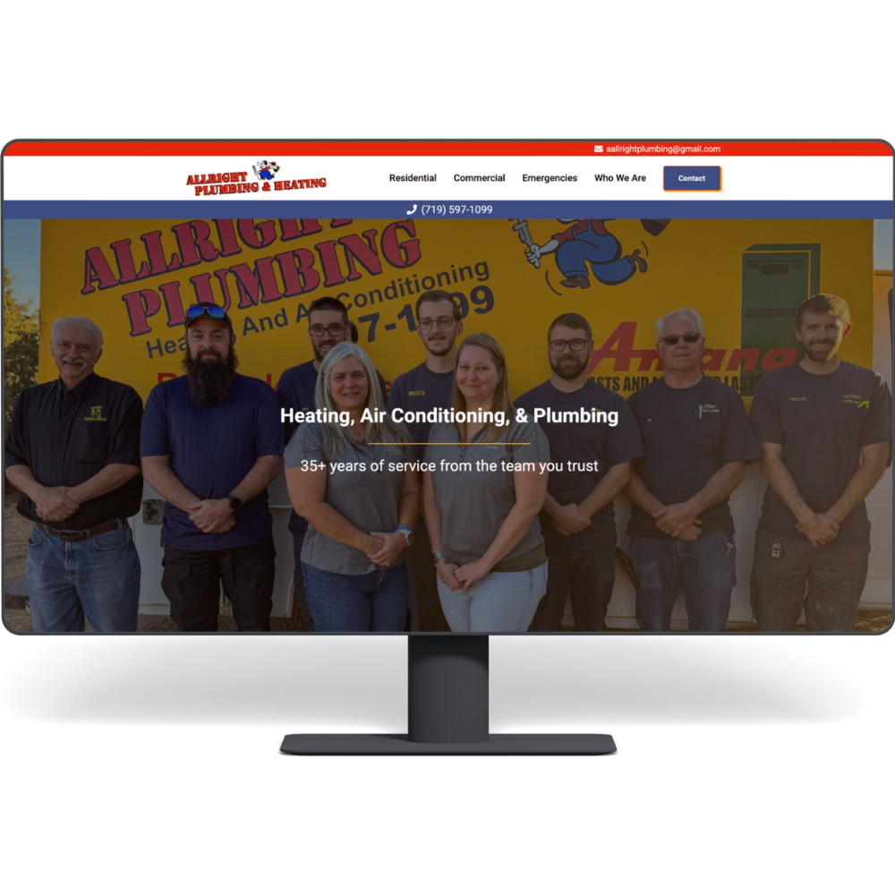 New Wordpress website from Sunrise Marketing for local HVAC company in Colorado Springs, CO.