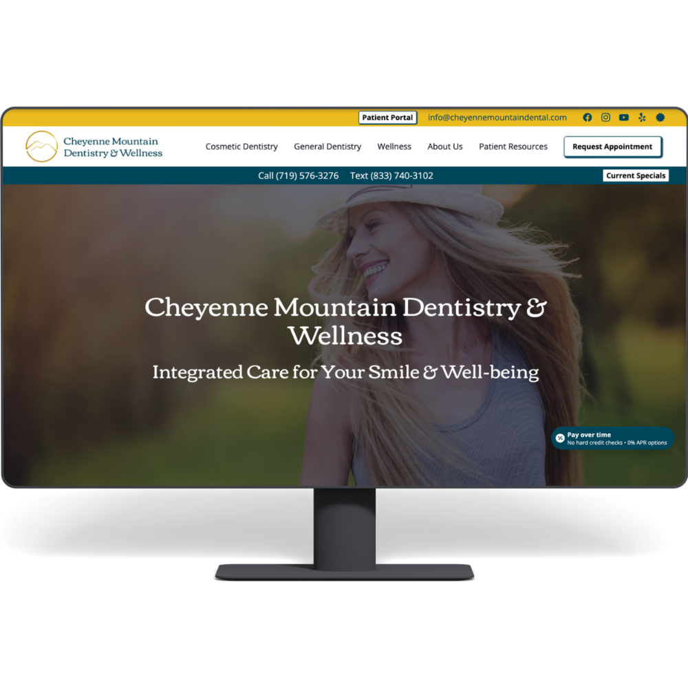New Wordpress website from Sunrise Marketing for local dentist in Colorado Springs, CO.