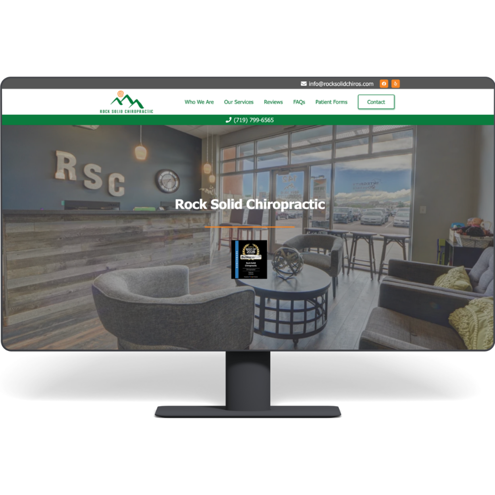 New Wordpress website from Sunrise Marketing for local Chiropractic Practice in Colorado Springs, CO.
